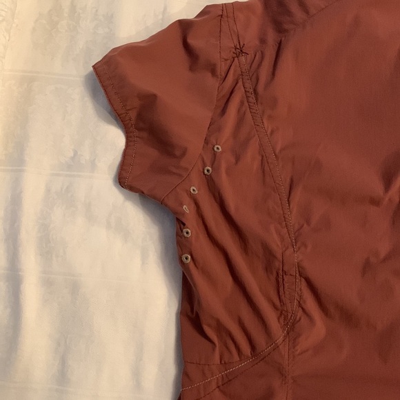 Mountain Hard Wear Women’s Short Sleeve Button Down Shirt Plum Color SZ 14 - Picture 7 of 12